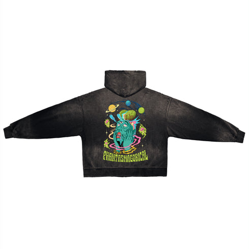 Intergalactic Mindmelt - Ultra Heavyweight Post-Apocalyptic Aesthetic Hand-Frayed Monkey Washed Zip Hoodie